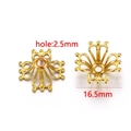 Copriperle a fiore traforato placcato oro 18K da 16,5mm con foro da 2,5mm per DIY - Stile C-Oro / Diametro 16.5mm (Foro 2.5mm)