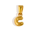 Polished 18K gold bubble capital letter C pendant with reflective mirror finish - Letter C / Gold