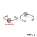10-piece pack of 18K gold-plated stainless steel adjustable ring bases with 6mm DIY trays - Round (6MM) / Steel