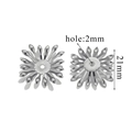 Distanziatore fiore cavo argento 21mm con foro 2mm per creazione di gioielli - Stile D-Argento / Diametro 21mm (Foro 2mm)