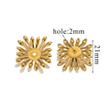 Copriperle a fiore dorato 21mm con foro 2mm per la creazione di gioielli fai da te - Stile D-Oro / Diametro 21mm (Foro 2mm)