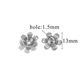 Perlina distanziatrice a fiore cavo argento 13mm per creazione gioielli DIY e braccialetti - Stile F - Argento / Diametro 13mm (Foro 1.5mm)