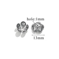 Copriperla a fiore cavo argento 13mm con foro 1mm per creazione di gioielli DIY - Stile G - Argento / Diametro 13mm (Foro 1mm)