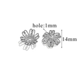 Copriperla a fiore traforato da 14mm in argento per gioielli fai-da-te foro 1mm - Stile H - Argento / Diametro 14mm (Foro 1mm)