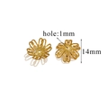 Copriperle a fiore cavo placcati oro 18K da 14mm per la creazione di gioielli - Stile H-Oro / Diametro 14mm (Foro 1mm)