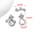 Fermoir à bascule OT en acier argenté pour bijoux DIY avec texture de vigne rétro - Style B Poire (YL-PJ0050) / 19mm x 10mm / Acier