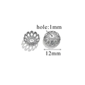 Copriperle a fiore d'argento per gioielli fai-da-te diametro 12 mm e foro da 1 mm - Stile I - Argento / Diametro 12mm (Foro 1mm)