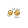 Copriperla a fiore traforato in oro 18K da 12mm per gioielli fai-da-te con foro da 1mm - Stile I-Oro / Diametro 12mm (Foro 1mm)