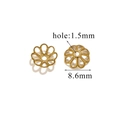 Copriperla a petalo forato placcato oro 18K da 8,6 mm per gioielli fai da te - Stile J-Oro / Diametro 8.6mm (Foro 1.5mm)