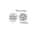 Copriperla a fiore argento da 6,8mm per gioielli fai-da-te con petali traforati - Stile K - Argento / Diametro 6.8mm (Foro 1mm)