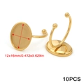 Set of 10 adjustable 18K gold-plated oval ring settings for DIY jewelry making (12x16mm) - Oval (12x16mm) / Gold