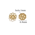 Copriperle a fiore dorate da 6,8mm con foro da 1mm per creazione di gioielli fai-da-te - Stile K-Oro / Diametro 6.8mm (Foro 1mm)