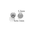 Copriperla a fiore argento 5,2mm distanziali petalo per creazione gioielli fai-da-te - Stile L - Argento / Diametro 5.2mm (Foro 1mm)