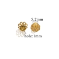 Copriperla a fiore in oro 18K da 5,2mm per gioielli fai-da-te con foro da 1mm - Stile L-Oro / Diametro 5.2mm (Foro 1mm)