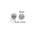 Copriperle a fiore argento 4mm con foro 1mm per creazione di gioielli fai-da-te - Stile M - Argento / Diametro 4mm (Foro 1mm)