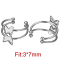 18K gold plated butterfly ear cuff pair with polished finish and 3*7mm fit dimension - Butterfly / Steel