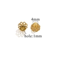 Copriperla a petalo cavo placcato oro 18K da 4mm per creazione di gioielli DIY - Stile M-Oro / Diametro 4mm (Foro 1mm)