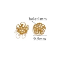Copriperle a fiore traforato placcato oro 18K da 9,5mm per gioielli fai-da-te foro 1mm - Stile N-Oro / Diametro 9.5mm (Foro 1mm)