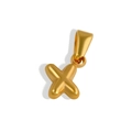 3D bubble letter X pendant crafted in 18K gold plated stainless steel with a glossy finish - Letter X / Gold