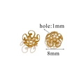 Copriperle a fiore dorate da 8mm con foro da 1mm per creazione di gioielli fai-da-te - Stile O-Oro / Diametro 8mm (Foro 1mm)