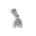 Polished silver stainless steel lowercase letter a bubble pendant charm jewelry - Letter A / Steel