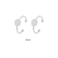 Polished silver stainless steel minimalist ear cuff with 8mm inner diameter measurement - Flat Round (8mm) / Steel