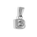 Polished silver letter B bubble pendant made of stainless steel for necklaces - Letter B / Steel