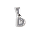 Polished silver 3D bubble letter D pendant in minimalist stainless steel finish - Letter D / Steel