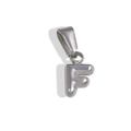 Polished silver stainless steel letter F bubble pendant with 3D mirror finish effect - Letter F / Steel