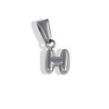 3D bubble letter H pendant in polished silver finish for necklace or bracelet - Letter H / Steel