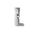 Polished silver letter L bubble pendant in stainless steel with a minimalist 3D design - Letter L / Steel