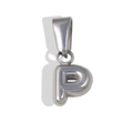 Polished silver 18K gold plated stainless steel letter P bubble pendant with bail - Letter P / Steel