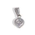 Minimalist silver bubble letter pendant made of stainless steel with polished finish - Letter Q / Steel