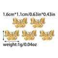 Schmetterling Anhänger aus 304 Edelstahl in Gold mit Flügelstruktur für DIY-Schmuck - Gold