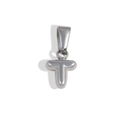 Polished silver bubble letter T pendant with high mirror finish in 3D design style - Letter T / Steel