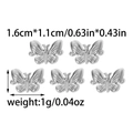 Schmetterling-Verbinder aus 304 Edelstahl für DIY-Schmuck, Silber matt, 1,6 cm x 1,1 cm - Stahlfarben