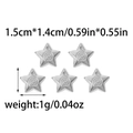304 stainless steel star pendant with spiral texture in silver finish, five pieces set - Steel