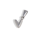 Polished silver stainless steel 3D bubble letter V pendant with glossy finish - Letter V / Steel