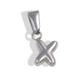 Silver balloon style letter X pendant with a smooth polished mirror finish - Letter X / Steel