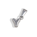 3D bubble letter Y pendant in polished silver finish with simple triangle bail - Letter Y / Steel