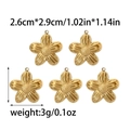 Ciondoli a forma di fiore dorato in acciaio inox per gioielli fai da te 2,6x2,9cm - Oro