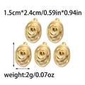 Five gold spiral oval hollow 304 stainless steel pendants with dimensions 1.5cm by 2.4cm - Gold