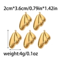 Cinque ciondoli ali d'angelo in acciaio dorato, 2x3,6 cm, per creazione di gioielli - Oro