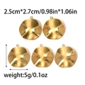 5-piece set of gold 304 stainless steel lotus leaf charms for DIY jewelry making - Gold