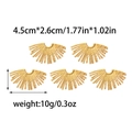 Cinque ciondoli a ventaglio girasole in acciaio inossidabile 304 per gioielli, 4,5cm - Oro