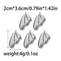 Set di 5 ciondoli ali d'angelo in acciaio lucido per gioielli DIY 2cmx3,6cm - Color Acciaio