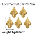 Goldene Fächer-Anhänger aus 304 Edelstahl für DIY-Schmucksets und Bastelbedarf - Gold