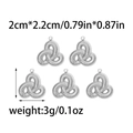 Set di 5 ciondoli Triquetra nodo celtico in acciaio inox per gioielli fai da te - Color Acciaio