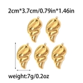 304 roestvrijstalen gouden schelp hanger met spiraalvormige textuur voor sieraden - Goud