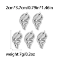 Vijfdelige set van zilveren 304 roestvrijstalen schelphangers voor DIY-sieraden maken - Staalkleur